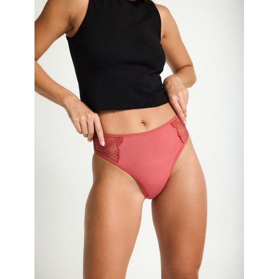 Menstruační kalhotky Modibodi Sensual French Hi-Waist Moderate-Heavy Rosewood Pink (MODI4043RP)
