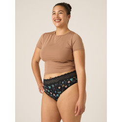 Menstruační kalhotky Modibodi Sensual Hi-Waist Bikini Heavy-Overnight Midnight Garden - VYBALENÉ (MODI4040MGVYB)
