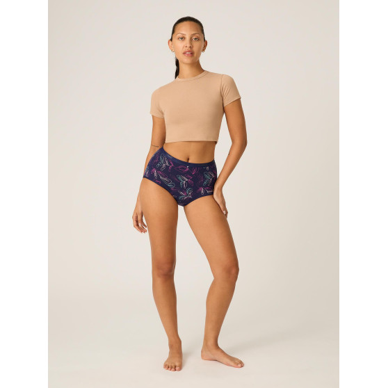 Menstruační kalhotky Modibodi Classic Full Brief Moderate-Heavy Passion Vine Navy - VYBALENÉ (MODI4018PVNVYB)